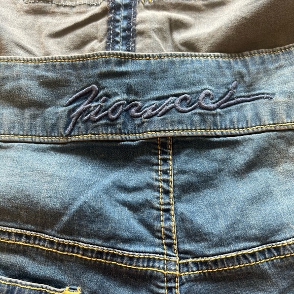 NWT Fiorucci Blue Denim Overalls Shorts Size 26/40 Italian (D3) - Picture 5 of 6